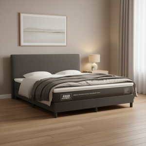 Aibaba Modern Up-Holstered King Bed <b>Frame</b> Velvet Engineered Wood Dark <b>Grey</b> - Product Image 2