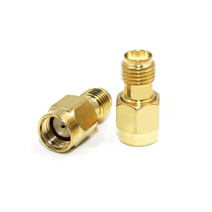 High Performance Premium Connectors Golden Antenna <b>Plug</b> <b>Adapter</b> with Straight Male/Female Hole to Hole Connector - Product Image 1