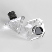 Flacon de parfum en verre de 70 ml de haute qualité, design pierres précieuses, forme diamant en cristal, flacon de parfum vide de luxe en verre