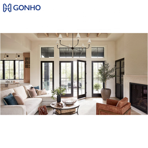 GONHO Vente en gros <span class=keywords><strong>d</strong></span>'usine Prix bon marché <span class=keywords><strong>Porte</strong></span> battante en alliage <span class=keywords><strong>d</strong></span>'aluminium étanche et thermo-isolante pour maison - Product Image 5