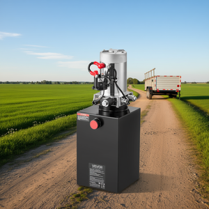 Unité hydraulique à simple action Vevor, 10 litres, 3200 psi, 0,91 GPM, pompe 12V DC pour remorque et usage agricole - Product Image 2