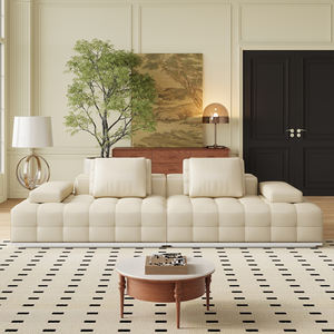 Canapé modulaire sectionnel Damasco italien moderne à lignes épurées, cuir pleine fleur pour les environnements de vie de villas haut de gamme - Product Image 3