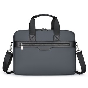 Sac pour ordinateur portable en cuir PU grande capacité, sacoche de voyage d'affaires, sacoche imperméable à bandoulière, compartiment pour ordinateur portable 14 pouces, sacoche en cuir pour homme - Product Image 3