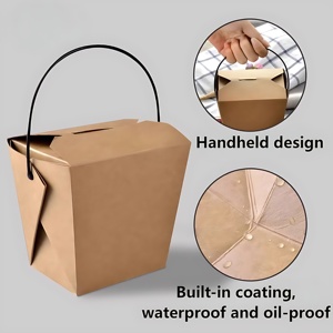 กล่องอาหารแบบใช้แล้วทิ้งขนาด 16 ออนซ์ 26 ออนซ์ 32 ออนซ์ ยี่ห้อ Xiamen Custom พร้อมหูหิ้ว สำหรับใส่ขนม<span class=keywords><strong>เค้ก</strong></span>ข้าว ก๋วยเตี๋ยว พาสต้า อาหารสำเร็จรูป บรรจุภัณฑ์อาหารจานด่วน - Product Image 3