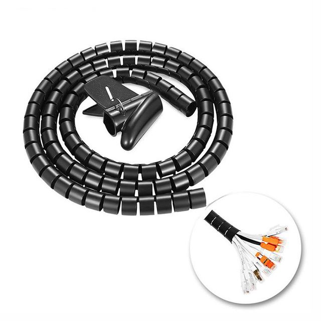 PE Spiral Cable Winder Protector Cord Organizer Tube Management Tidy Kit Cable Sleeves
