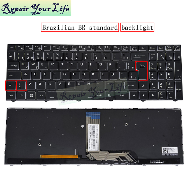 BR PO FR GR IT SP RGB Backlit Gaming Keyboard for Hasee GX7 GX8 GX9 ZX6 ZX7 ZX8 TX6 TX7 TX8 Keyboard With Black Frame Big Enter