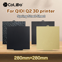 CoLiDo 280x280mm untuk QIDI Q2 Q2 Combo Heat Bed Pelat Pembuatan PEI Bertekstur Dua Sisi Platform Baja Pegas Fleksibel yang Dapat Dilepas