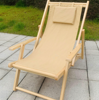 Chaise longue inclinable réglable par gravité Chaises longues de plage de jardin traditionnelles Chaises longues classiques Chaises en bois inclinables