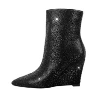 Bottes brillantes en cristal et strass pour femmes, chaussures à talons compensés de styliste, chaussures personnalisées, prix du fabricant