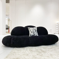Nouveau design, canapé modulable en nuage, canapés de salon confortables en tissu noir moderne