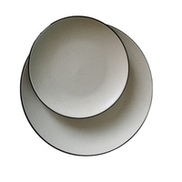 Vente directe usine – Nouveaux ensembles de 4 assiettes mexicaines modernes et minimalistes en porcelaine émaillée noire mate – Vente en gros