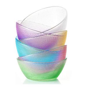 Grande colorato insalatiera ciotola di vetro per il deserto con disegno della sfera - Product Image 1