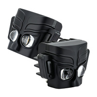 Nouveau design, double lentille de projecteur, forme de masque rétro, phare LED pour moto, feux auxiliaires de conduite, accessoires pour moto
