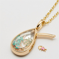 Pendentifs personnalisés transfrontaliers en forme de cœur océanique, peuvent être ouverts, pendentifs goutte d'eau mignons et uniques