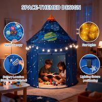 Çocuklar İçin Roket Uzay Gemisi Oyun Çadırı, Astronot Temalı Katlanabilir Anında Kurulan Oyun Evi, İç ve Dış Mekan Uzay Keşfi İçin
