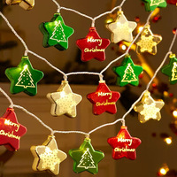 LED Weihnachtsstern-Lichterkette Galvanisierte Ornament-Kugeln Feenlichter Baum-Hängedekoration Feiertagsparty-Dekor