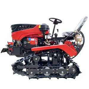 Wholesale Price Rubber Track Farm Roto Tiller Ride on Mini Cultivators Crawler Tractor Small Crawler Tractor