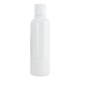 Botol pencuci mulut plastik ramah lingkungan 600ml, wadah kosong putih dengan tutup sekrup dan cetak layar untuk penggunaan makanan