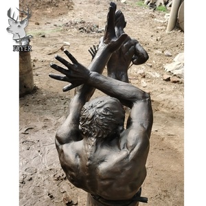 Extérieur Intérieur Personnalisé Taille Réelle Sculpture En Métal Bronze Type Mural Grande Taille Buste En Bronze <span class=keywords><strong>Humain</strong></span> Statue D'homme <span class=keywords><strong>Nu</strong></span> - Product Image 4