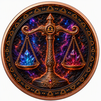 Pièces de monnaie en cuivre 5 oz .999 Cuivre Pur, Pièce Commémorative Zodiaque Balance, Impression UV Colorée, Haute Relief, Cadeau pour les Zodiaques de la Balance