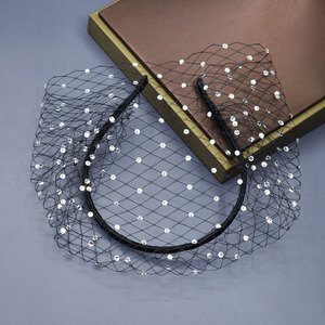 2023 nuovo arrivo bellissimi strass scintillanti maglia da sposa velo viso diamante accessori da sposa copricapo a gabbia per uccelli velo - Product Image 6