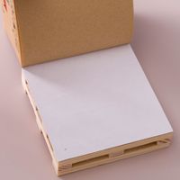 Briques de papier autocollantes 3D avec support en bois et logo personnalisé, fabricant de notes adhésives portables pour la publicité