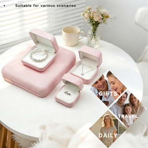 Mini <span class=keywords><strong>Portagioie</strong></span> di Lusso, Set di Custodie per Anelli, Scatola per Gioielli con Materiale in Microfibra Raffinato, <span class=keywords><strong>Design</strong></span> Personalizzabile con Logo - Product Image 5