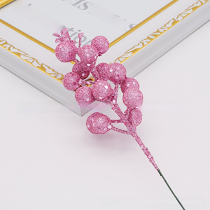 Ramas de Bayas Artificiales Doradas con Lentejuelas, Tallos de Frutas Doradas para Decoración Navideña, Manualidades, Venta al Por Mayor - Product Image 2