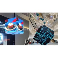 Affichage publicitaire numérique LED en cube P2.5 pour intérieur, affichage LED à matrice de points multi-faces verticale pour les magasins de marques, les stands d'exposition