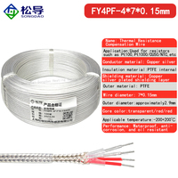 PT100 PTFE plateado blindado 2 núcleos 3 núcleos 4 núcleos 6 núcleos Sensor de señal Cable de extensión resistente a altas temperaturas