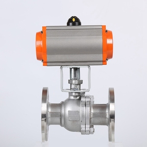 PN16 DN80 3 Inch 2 Way Double Flange Type Remote Operated Stainless Steel 304 Pneumatic Actuated Ball PQ07 Stainless Steel 304 P - Product Image 1
