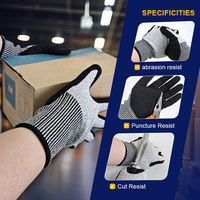 Gants anti-coupure A5 HPPE avec revêtement en nitrile sablé antidérapant, résistance au coupure niveau 5, pour réparation automobile, mécanique, manutention en entrepôt