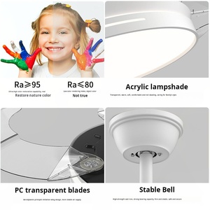 Ventilateur de plafond intérieur moderne intelligent rétractable de 42 pouces à 4 lames avec lumière et télécommande pour la maison, le salon ou la chambre à coucher - Product Image 4