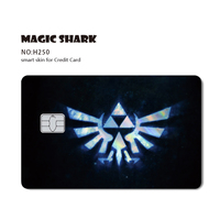 100 pièces MOQ, autocollants pour cartes de crédit Visa brillants personnalisés avec des motifs de dessins animés mignons en matériau laser