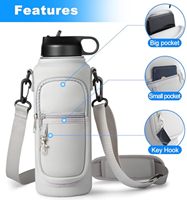 Porte-bouteille isotherme 32oz 40oz avec sangle de transport, sac bandoulière et poche pour téléphone, étui pour bouteille d'eau