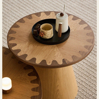 Table basse ronde en bois massif minimaliste, best-seller, pour salons