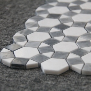 BOTON STONE Blanco <span class=keywords><strong>Gris</strong></span> Carrara Mármol <span class=keywords><strong>Cocina</strong></span> Backsplash Mosaico <span class=keywords><strong>Azulejos</strong></span> - Product Image 4