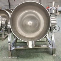 Type inclinable grande capacité capacité usine de transformation des aliments pot à sandwich au riz à la vapeur bouilloire à double paroi pour légumes et viande avec mélangeur