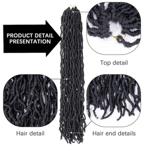Treccine all'uncinetto Nu Faux Locs da 36 pollici all'ingrosso, capelli morbidi per trecce, pre-looped, ricci all'uncinetto, estesi per donna - Product Image 2