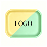 Plateau roulant personnalisé avec logo, 7*5,5 pouces, plateau de service en métal pour les boutiques de tabac, les dispensaires et les cultivateurs