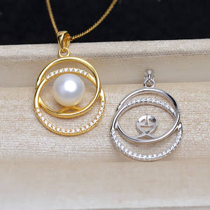 S925 Silver DIY <b>Pearl</b> <b>Pendant</b> 8-10mm Accessories Bottom Holder Concealer Empty 5034 Semi-Finished for Fashion <b>Pendants</b> <b>Charms</b> - Product Image 3