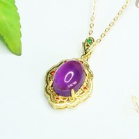 Aiyu Vente en gros Pendentifs en améthyste naturelle Colliers en pierres précieuses violettes Bijoux vintage Vente transfrontalière