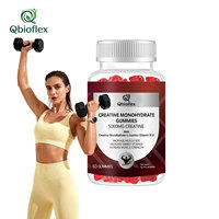 Qbioflex HALAL Gommes pré-entraînement 5000 mg de créatine monohydrate, soutien énergétique athlétique, complément alimentaire pour hommes et femmes
