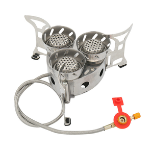 Parrillas para Barbacoa al Aire Libre y Estufas de Gas Portátiles de Alta Potencia para Acampar al Aire Libre con Quemadores de Acero Inoxidable - Product Image 1