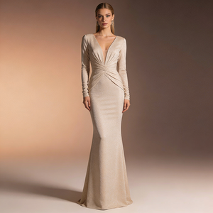 <span class=keywords><strong>ชุด</strong></span>เดรสผู้หญิงเซ็กซี่แบบสั่งตัด คอวี <span class=keywords><strong>แขน</strong></span><span class=keywords><strong>ยาว</strong></span> ประดับเลื่อม ผ้าลูกไม้ <span class=keywords><strong>ชุด</strong></span><span class=keywords><strong>ราตรี</strong></span><span class=keywords><strong>เปิด</strong></span>หลัง <span class=keywords><strong>ยาว</strong></span>กรอมพื้น - Product Image 1