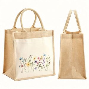 Bolsa de Yute Resistente con Mezcla de Lino, Logotipo Personalizado, Bolsa de Lona Lisa para Regalos y Eventos Promocionales - Product Image 3