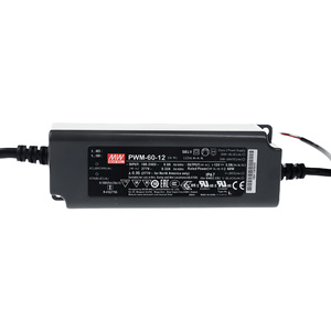 Controlador LED Mean Well PWM-60-12 de 60W y 12V, Fuente de Alimentación Conmutada de un Solo Canal, IP67 para Uso en Exteriores - Product Image 1