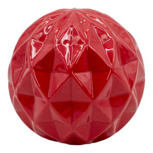 Sfere decorative in ceramica con design geometrico rosso per la decorazione del soggiorno di casa - Product Image 3