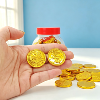 Chocolat en forme de pièce de monnaie en feuille d'or, 24 pièces, pot de 12g, chocolat au lait classique en forme de pièce d'or, prêt à manger pour les fêtes d'enfants, vente en gros