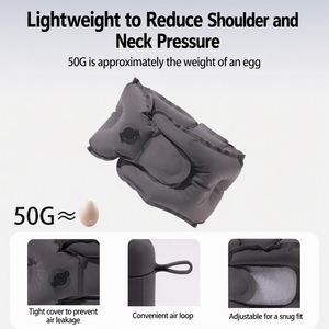 Almohada de Viaje Inflable Personalizada con Logotipo M 2026, Almohada Portátil Plegable para Viajes Largos al Aire Libre, para Auto y Avión - Product Image 3
